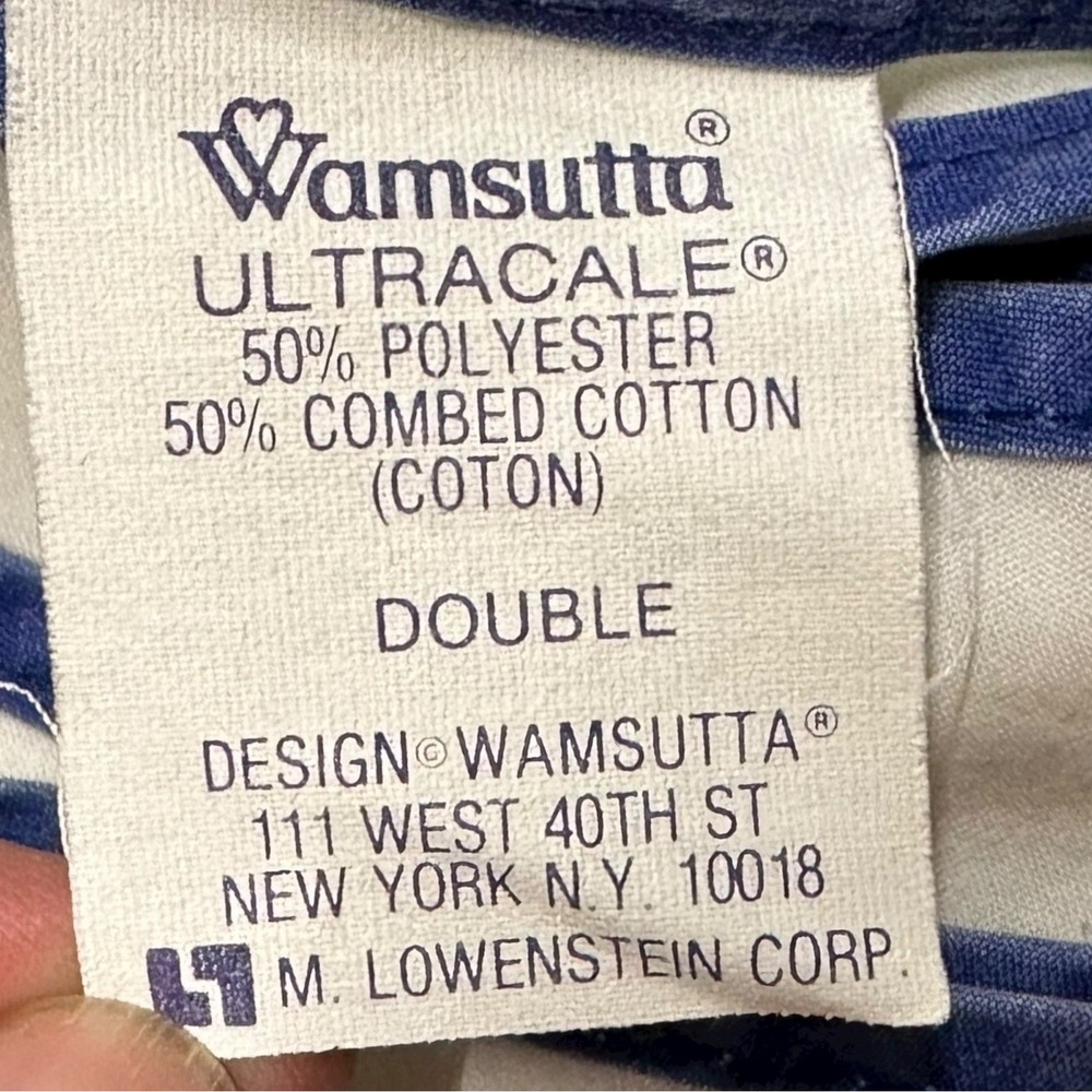 Vintage Wamsutta Sheet Set Double White Floral Scalloped Trim Tulip Cotton Blend - Picture 7 of 12